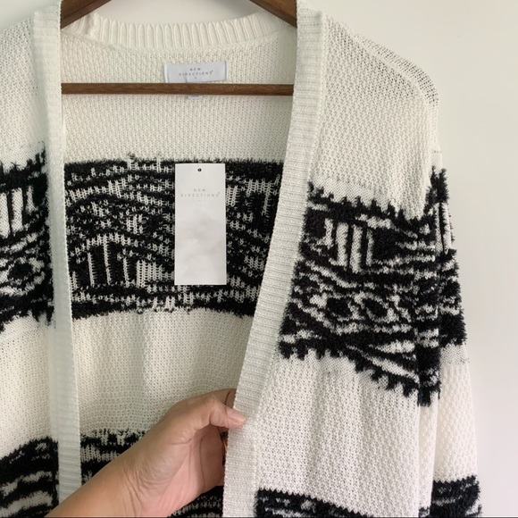 New Directions Aztec Open Front Cardigan Size Medium - Picture 6 of 8